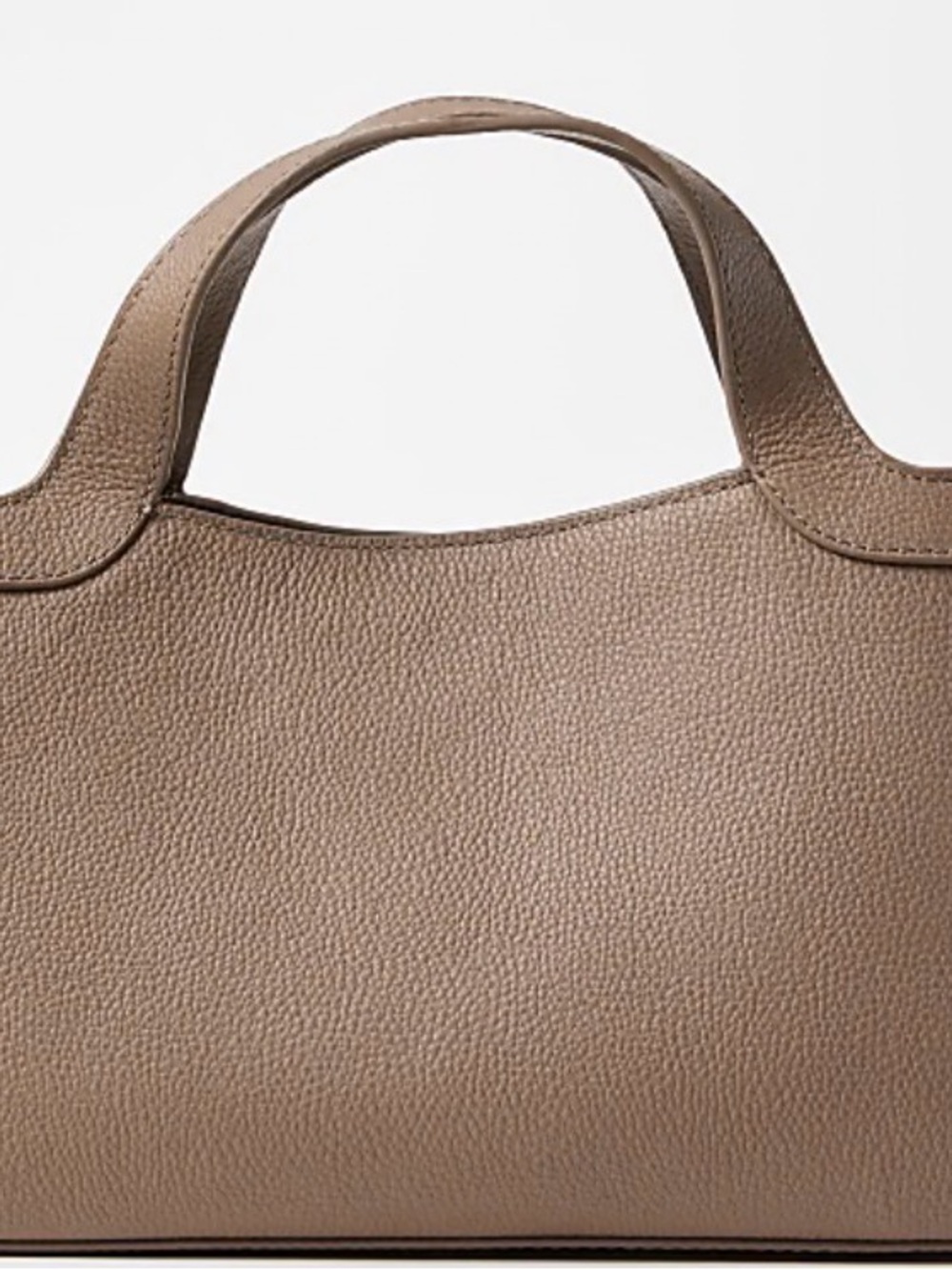 LOFT Taupe Pebbled Leather Mini Tote
